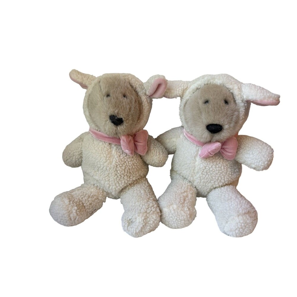 2 - Starbucks Bearista Bear Lambs 10th Edition 11" Plush Toy Cream Tan Pink